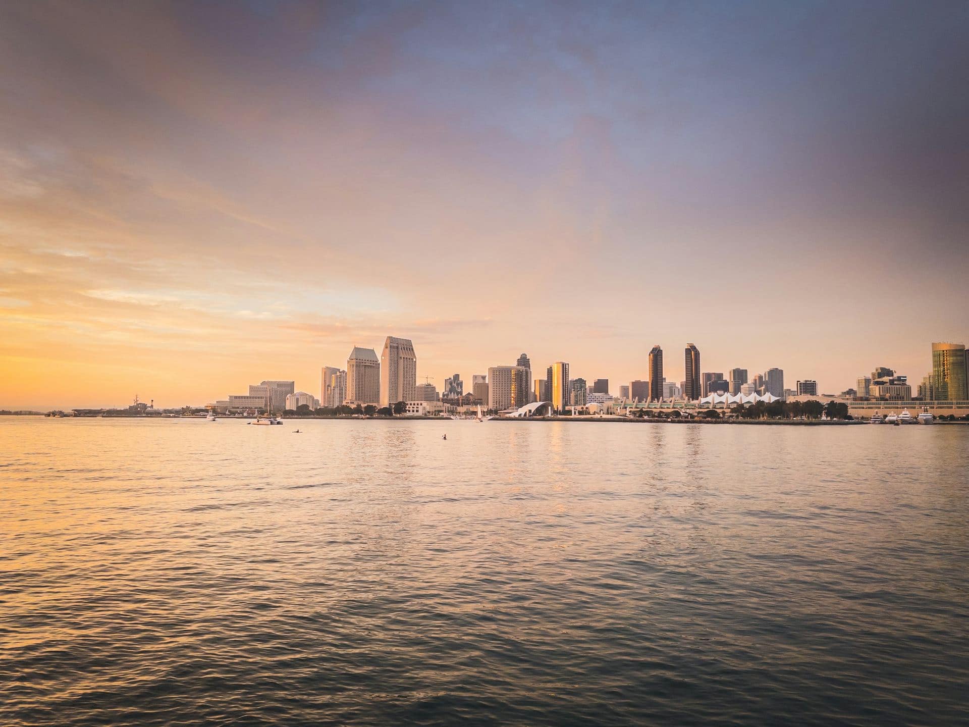 Downtown San Diego skyline across the bay, seen from Coronado