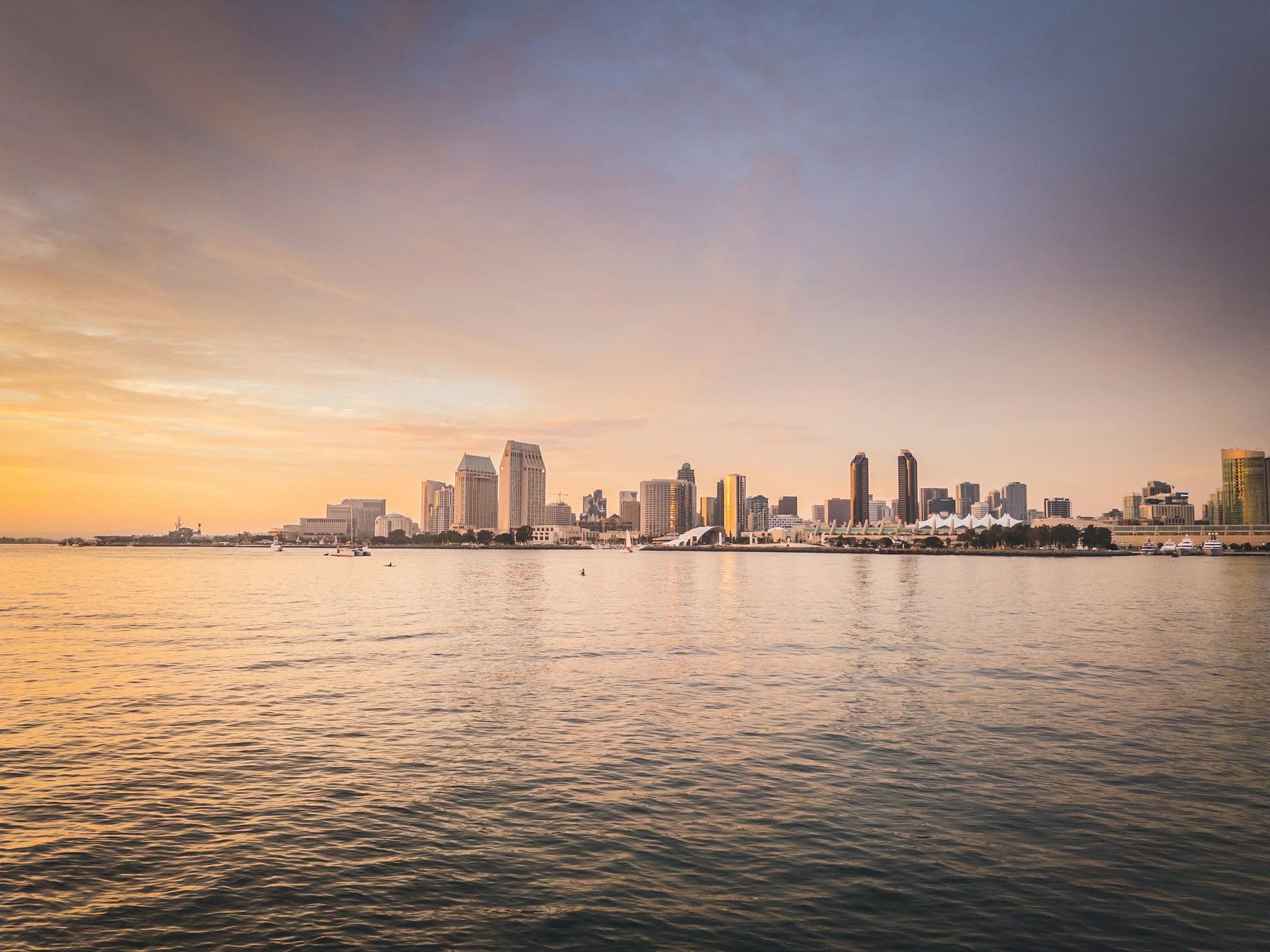 Downtown San Diego skyline across the bay, seen from Coronado